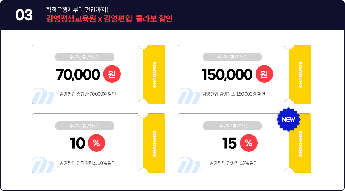 김영평생교육원, 김영편입 콜라보 할인