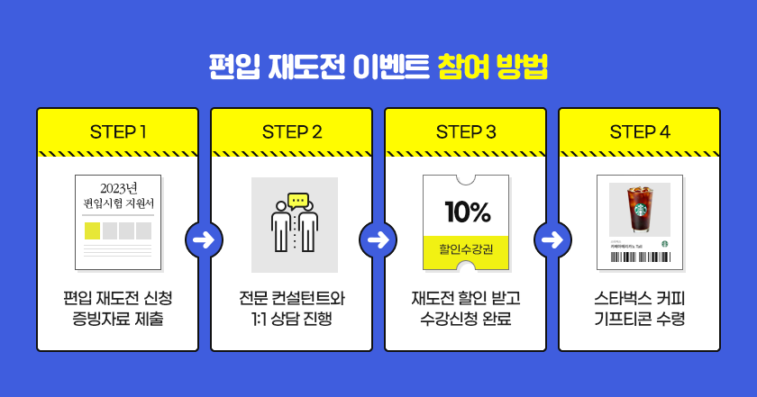 편입 재도전 인증하면 이 모든 혜택을 다~ 드려요!