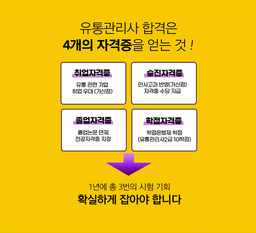 4개의 자격증을 얻는 것