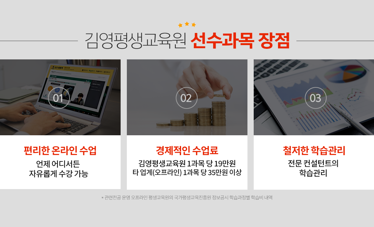 김영평생교육원 선수과목 장점